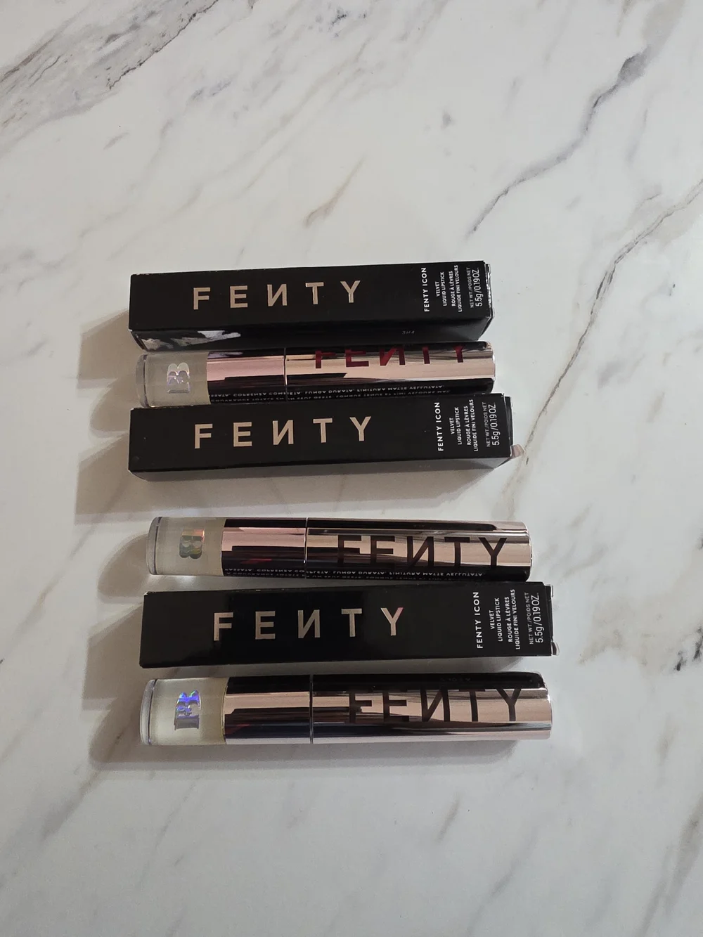 Fenty Beauty Velvet Liquid Lipstick in Black Box with Rose Gold Logo